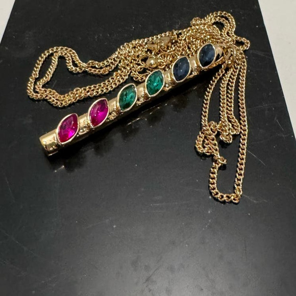 Unknown Jewelry - Multicolored Faux Stone Pendant 32 inches with 2" extender
